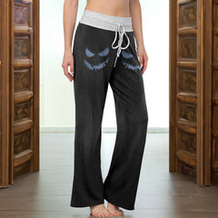 Dark Smile Horror Art Women's High-waisted Wide Leg Pants