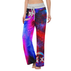 Purple Emo Abstract Women's High-waisted Wide Leg Pants | Wonder Skull