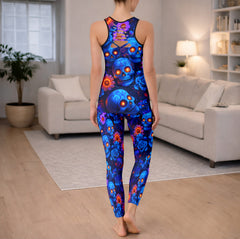 Neon Skull Flower Art Tanktop and Legging