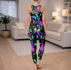 Midnight Pink Butterflies Tanktop and Legging