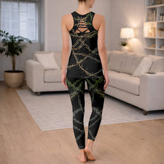 Barbed Skulls Art Tanktop and Leggings
