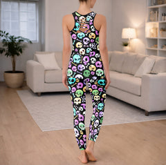 Pastel Punk Skulls Pattern Tanktop and Leggings