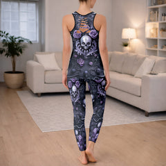 Nocturnal Skull Baroque Art Tanktop and Legging