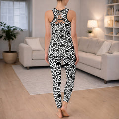 Grunge Leopard Skull Texture Tanktop and Legging