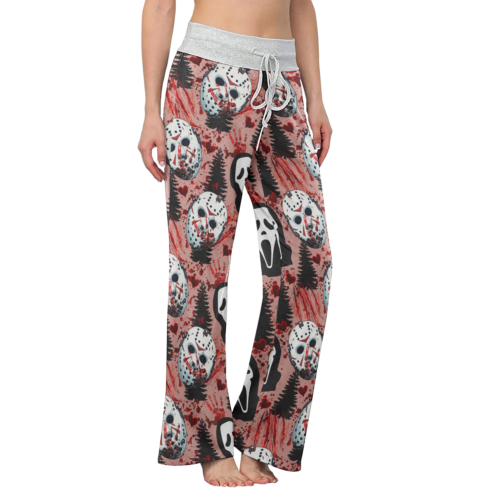 Blood Horror Theme Women's High-waisted Wide Leg Pants | Wonder Skull