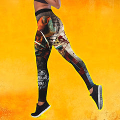 Unique horror-themed fashion ensemble: tanktop and leggings