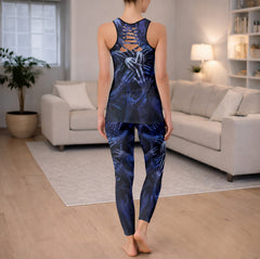 Deep Blue Skull Grasp Tanktop and Legging
