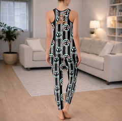 Glitch Skull Drip Art Tanktop and Legging