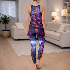 Gothic Rose Skull Blaze Tanktop and Legging