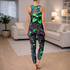 Gothic Floral Skull Vine Tanktop and Legging