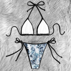 Grey Skull Smoke Gothic Micro Triangle Bikini Swimsuit - Wonder Skull