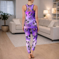 Cosmic Skull Galaxy Pattern Tanktop and Legging