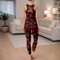 Dark Romance Lips Pattern Tanktop and Legging
