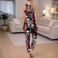 Roses Abyss Skull Pattern Tanktop and Leggings