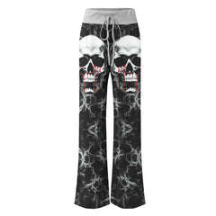 Skull Silver Blood Abstract Women's High-waisted Wide Leg Pants | Wonder Skull
