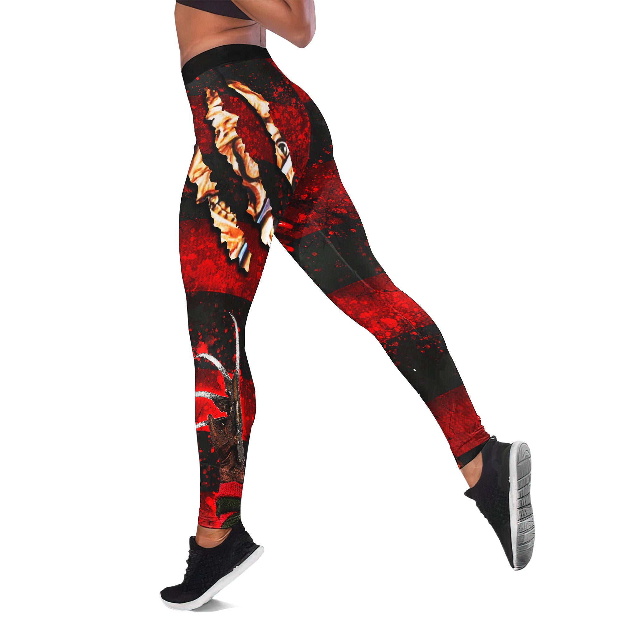 Unique horror-themed fashion ensemble: tanktop and leggings