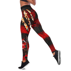 Unique horror-themed fashion ensemble: tanktop and leggings