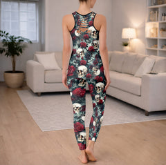 Vintage Skull Rose Art Tanktop and Leggings