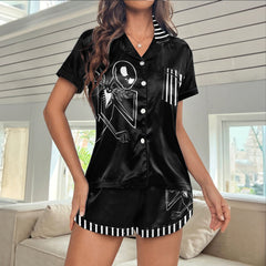 Shadow Skeleton Art Women's Pajama Sets Top Sleeve & Short Bottom