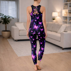 Neon Nebula Butterflies Tanktop and Leggings