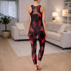 Red Rage Skull Art Tanktop and Leggings