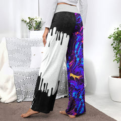 Psycho Melting Psychedelic Women's High-waisted Wide Leg Pants | Wonder Skull