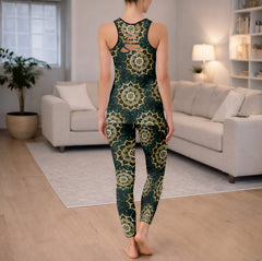 Sun Flower Skull Art Tanktop and Leggings