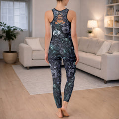Silver Skull Rose Bloom Tanktop and Legging