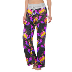 Skull Heart Gothic Gradient Women's High-waisted Wide Leg Pants | Wonder Skull