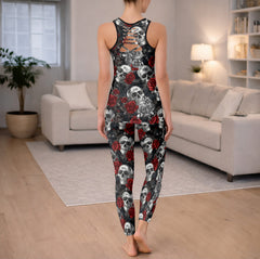 Gothic Skull Floral Gothic Tanktop and Legging