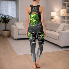 Green Skull Smoke Art Tanktop and Leggings