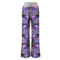 Skull Crystal Butterfly Women's High-waisted Wide Leg Pants | Wonder Skull