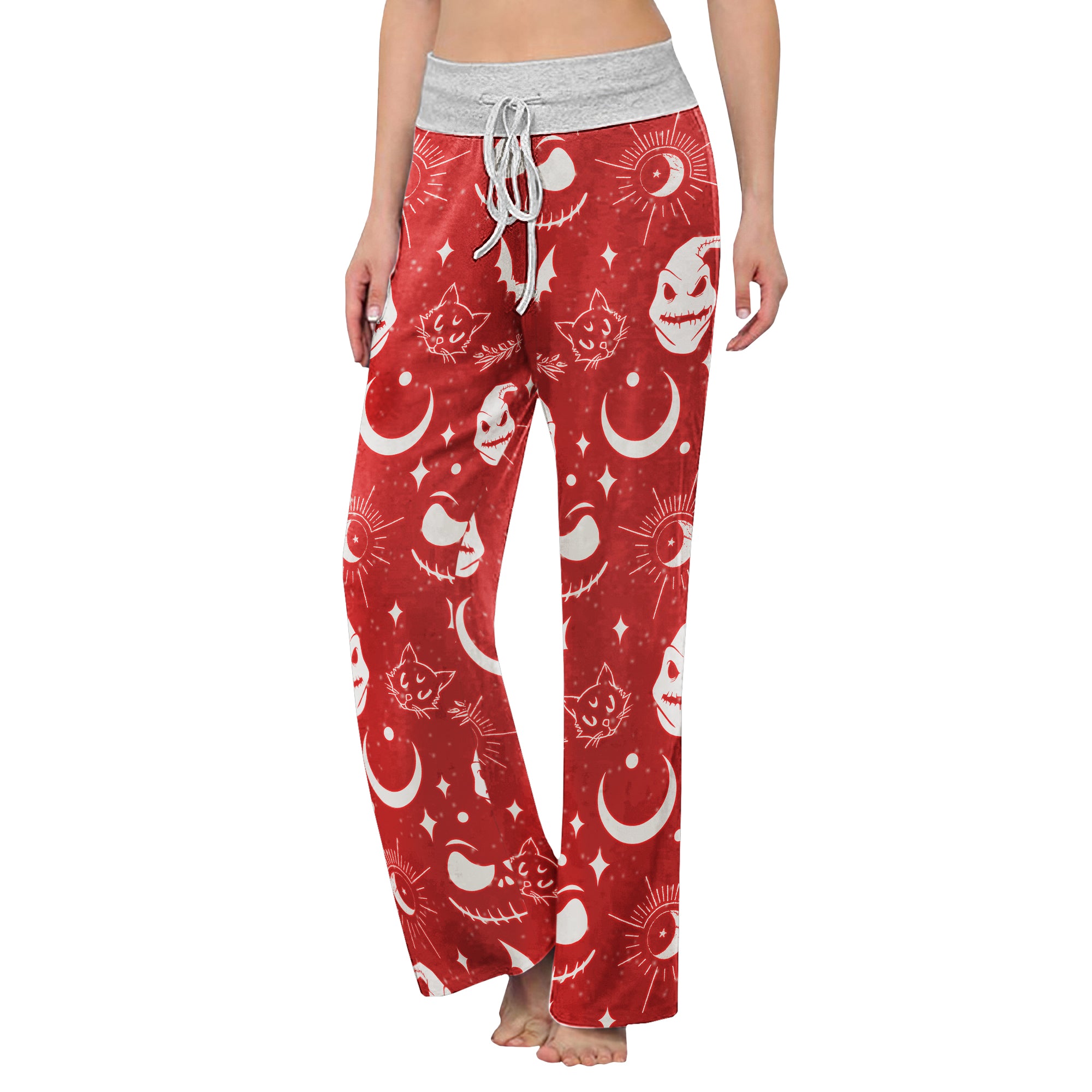 Christmas Nightmare Theme Women's High-waisted Wide Leg Pants | Wonder Skull
