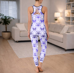 Pastel Goth Flutter Skull Tanktop and Leggings