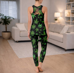 Green Midnight Skull Garden Tanktop and Legging