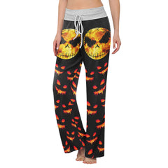 Halloween Moon Nightmare Women's High-waisted Wide Leg Pants | Wonder Skull