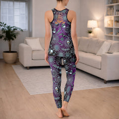 Cobweb Requiem Skull Pattern Tanktop and Leggings
