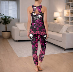 Midnight Rose Skull Cluster Tanktop and Leggings