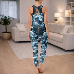 Frozen Skull Blooms Art Tanktop and Leggings