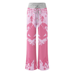 Pink Nightmare Christmas Theme Women's High-waisted Wide Leg Pants | Wonder Skull