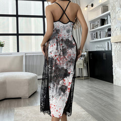 Gothic Skull Lip Art Women's Lace Cami Sleepwear