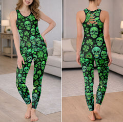 Gilded Leprechaun Skulls Tanktop and Leggings