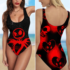 One Piece Bikini Blood Moon Romance Print Swimwear
