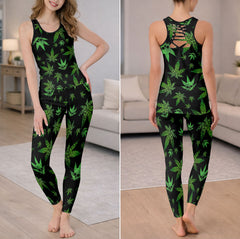 Green Midnight Skull Garden Tanktop and Legging