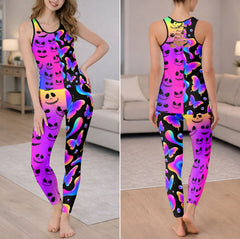 Spooky Sweet Neon Pattern Tanktop and Legging