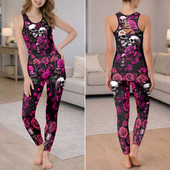 Midnight Rose Skull Cluster Tanktop and Leggings