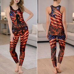 Dark Patriotic Skeleton Night Tanktop and Legging