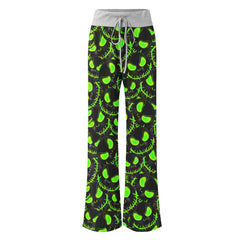 Green Face Scary Nightmare Women's High-waisted Wide Leg Pants | Wonder Skull