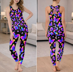 Neon Butterfly Skull Fantasy Tanktop and Legging