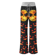 Halloween Moon Nightmare Women's High-waisted Wide Leg Pants | Wonder Skull